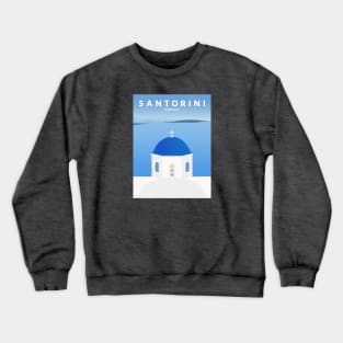 Santorini, Greece Travel Poster Crewneck Sweatshirt